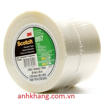 Băng keo 1 mặt 3M Scotch Filament Tape 897 (sợi thủy tinh)