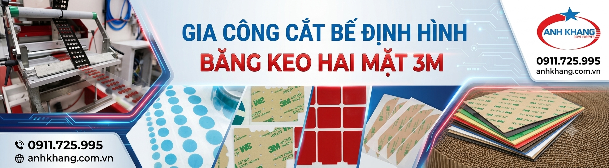 Gia công cắt bế định hình băng keo hai mặt 3M